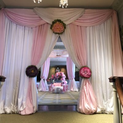Pink and White Satin Entrance-min