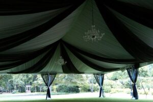 Quest Events Event Drapery Special Event Outdoor Tent Scenic Design Decor Chandeliers Specialty Drape Ceiling Treatment