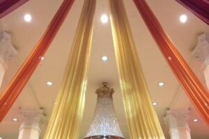 Quest Events Event Drapery Special Event Social Gatherings Scenic Design Decor Specialty Drape Chandelier Ceiling Treatment Fresh productions