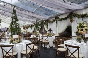 Quest Events Event Drapery Special Events Social Gatherings Wedding Reception Tent Scenic Design Decor Specialty Drape Ceiling Treatment Cafe Lights
