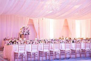 Quest Events Event Drapery Wedding Reception White Sheer Drape Rental Perimeter