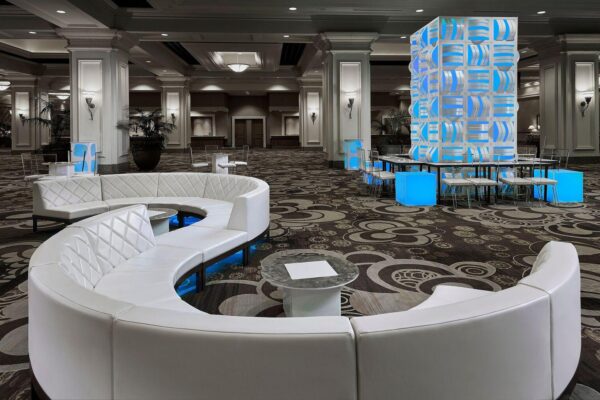 Quest Events Totally Mod Corporate Special Event Seating Hotel Convention Conference Center Style Tyles Scenic Design Columns Furnishings