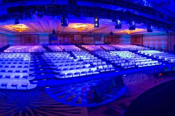 Quest Events Totally Mod Corporate Special Events Scenic Design Hotel Convention Conference Furnishings Leather Session Seating Tables