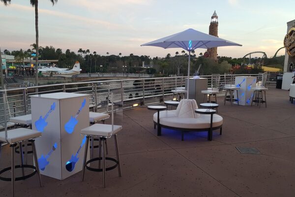 Totally mod quest events high boy sombrero seating configuration outdoor event rental solutions furnishings