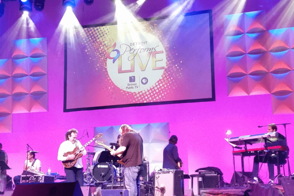 Detroit Live Event Stage Concert Backdrop FormSet Quest Event Rentals Lighting