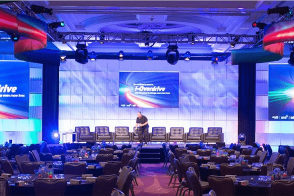 Event Rental Backdrop 3 screen surround FormSet Cross Hatch Quest I Overdrive New York