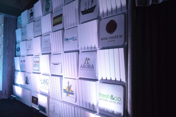 FormSet crosshatch step repeat Logos wall rental quest events