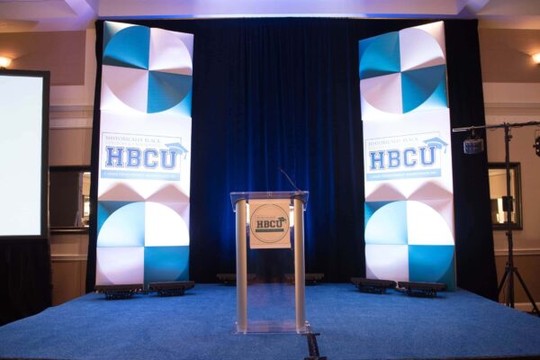 HBCU Stage Backdrop Event Freestanding Column Tower Custom FormSet Rental Quest Events