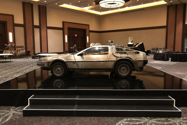 Quest Events AD Scenery Outdoor Special Event Corporate Staging Auto Platform Back to the Future Car