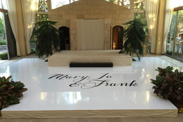 Quest Events AD Scenery Staging Special Event Las Vegas Nevada Water Stage Wedding Reception Dance Floor