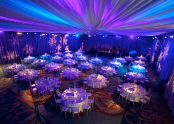 Quest Events Event Drapery Corporate Special Event Holiday Party Scenic Design Decor Specialty Drape Ceiling Treatment Perimeter Winter Wonderland Theme 1