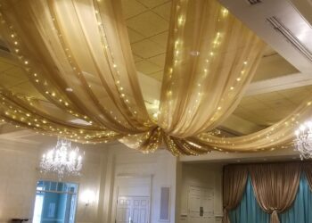 Quest Events Event Drapery Special Events Social Gatherings Birthday Party Scenic Design Decor Specialty Drape Ceiling Treatment String Lights Athens Georgia Country Club