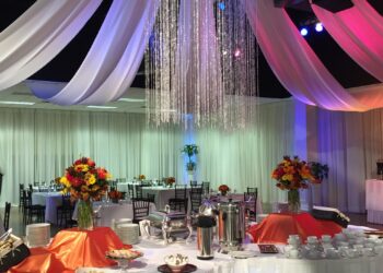 Quest Events Event Drapery Special Events Social Gatherings Scenic Design Decor Beaded Drape Ceiling Treatment Chandelier World Changers Church International Reception