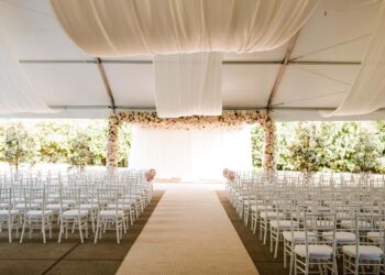 Quest Events Nashville Tennessee Visual Elements Special Event Rentals Outdoor Tent Wedding Ceremony Drape Ceiling Treatment Thos Maisie