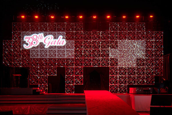 Quest Events Rental Stage Backdrop Geo Panels Kaos Gala Scenic