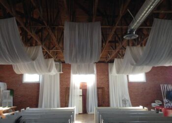 Quest Events Scenic Design Decor Special Event Wedding Ceremony Ceiling Treatment Drape