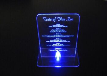 Quest Events Totally Mod Rental Solutions Signature Products Decor Other Custom Acrylic Menus Taste Blue Zoo min