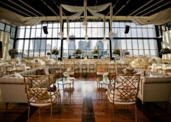 Quest Events Visual Elements Nashville Tennessee Special Events Downtown Wedding Reception Furnishings Soft Seating Chendeliers Specialty Drape Ceiling Treatment