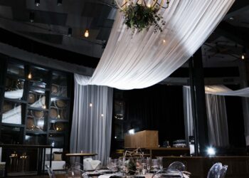 Quest Events Visual Elements Nashville Tennessee Special Events Wedding Reception Rustic Chandeliers Specialty Drape Ceiling Treatment