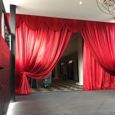Red Satin Red Satin Scallops Entrance