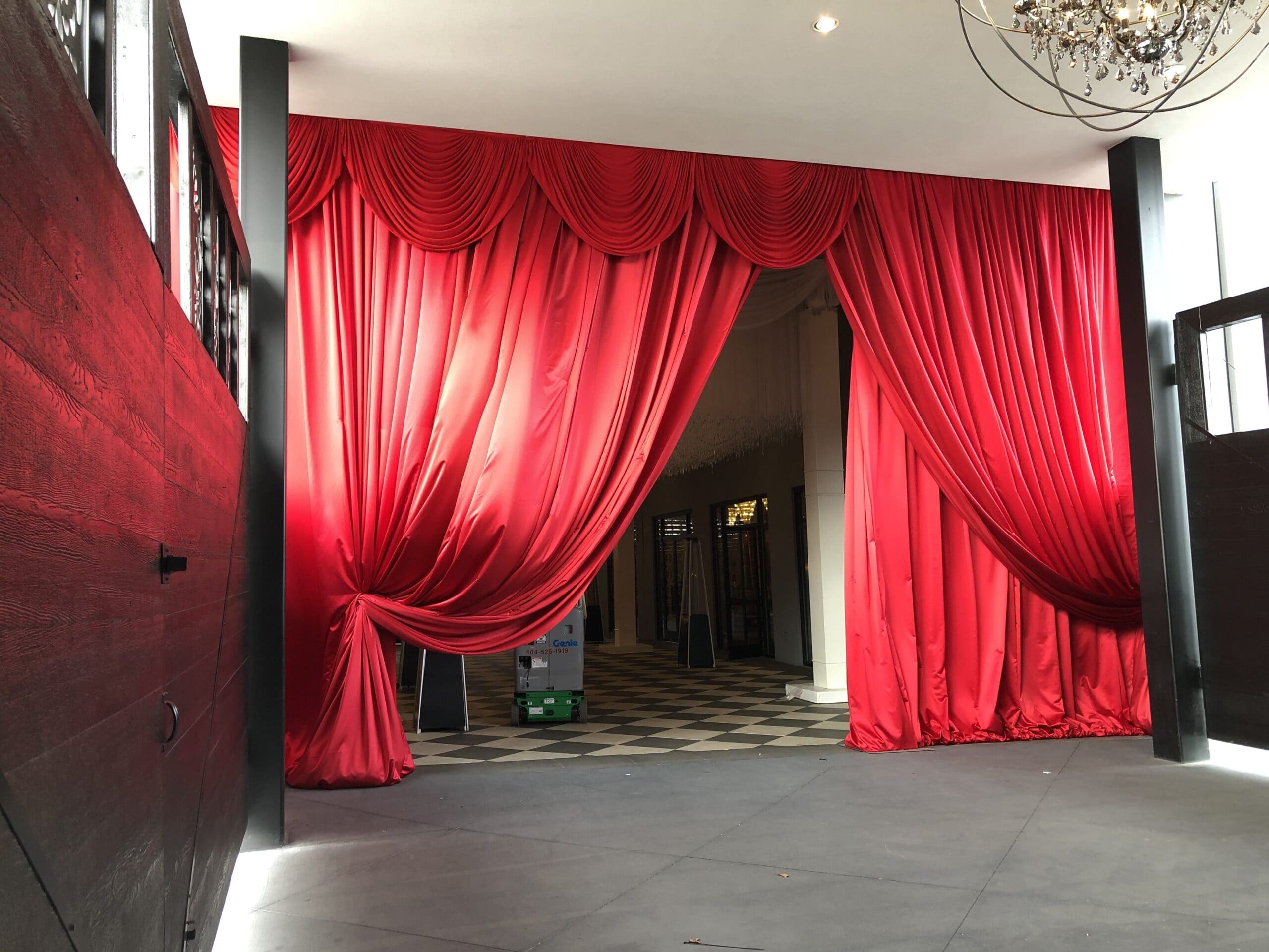 Red Satin Red Satin Scallops Entrance