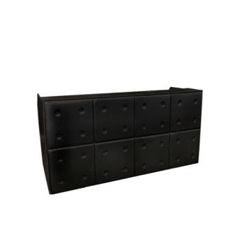 black tufted leather style tyles bar event rental totally mod quest events