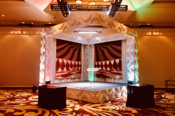 formset backdrop circles booth lectern quest events rental
