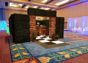 style tyles hedge printed wood walls freestanding rental totally mod quest events