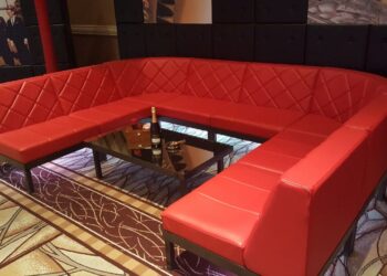 totally mod soft seating sofa rental quest events red leather coffee table