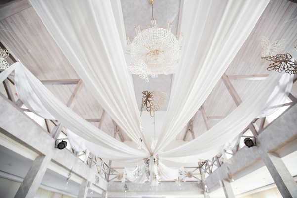Ceiling drapes at wedding